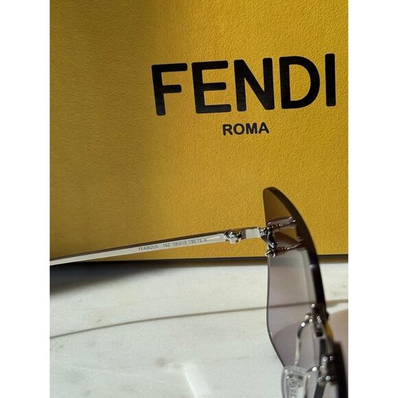 NEW Fendi FE4082US Rimless Crystal Brown Sunglasses - Picture 7 of 7